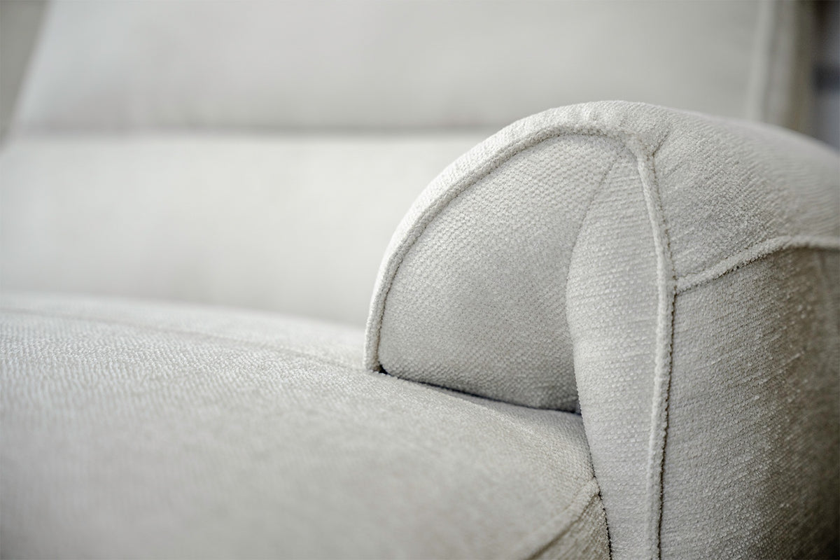 KAWOLA Sofa ADRIANA Ecksofa mit Relaxfunktion Stoff hellgrau