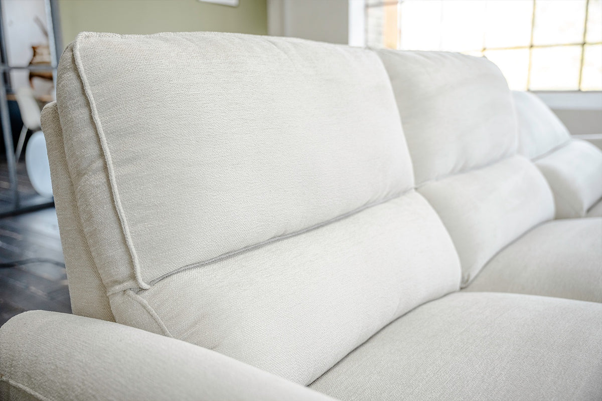 KAWOLA Sofa ADRIANA Ecksofa mit Relaxfunktion Stoff hellgrau