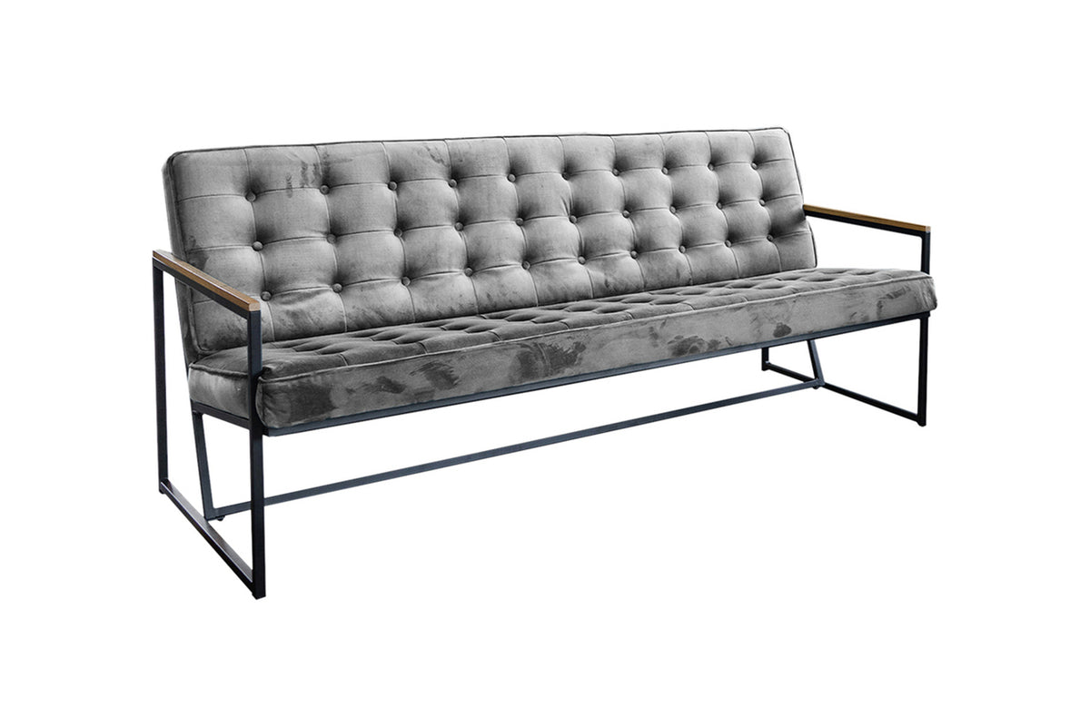 KAWOLA Sofa ARLY Polsterbank Bezug Velvet grau