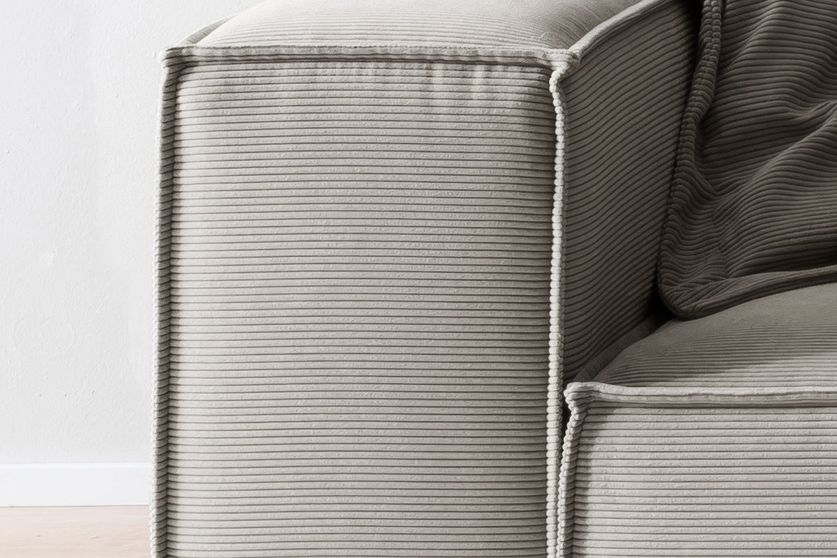 KAWOLA Sofa CARMO 3-Sitzer Feincord grau