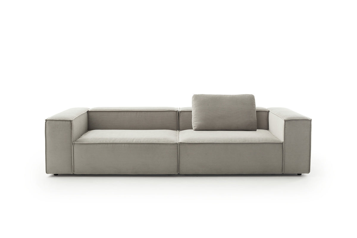 KAWOLA Sofa CARMO 3-Sitzer Feincord grau