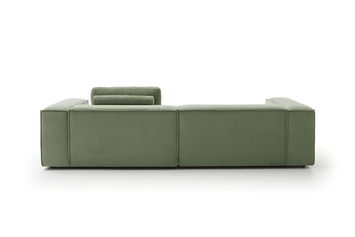KAWOLA Sofa CARMO 3-Sitzer Feincord olivgrün