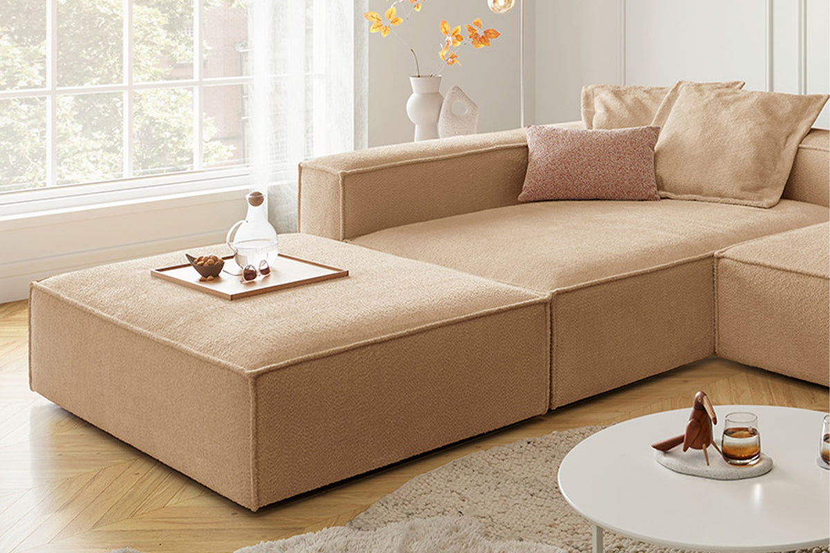 KAWOLA Sofa CARMO Ecksofa Stoff creme