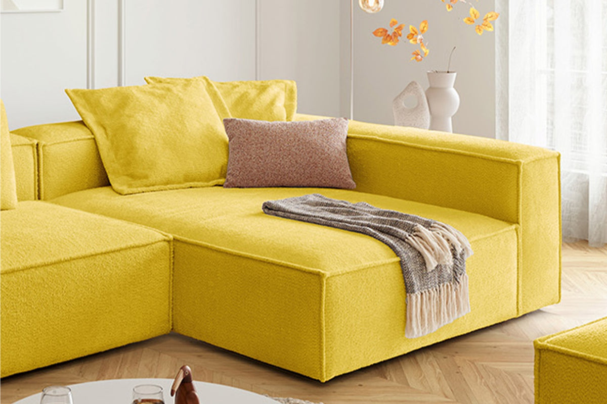 KAWOLA Sofa CARMO Ecksofa Stoff gelb