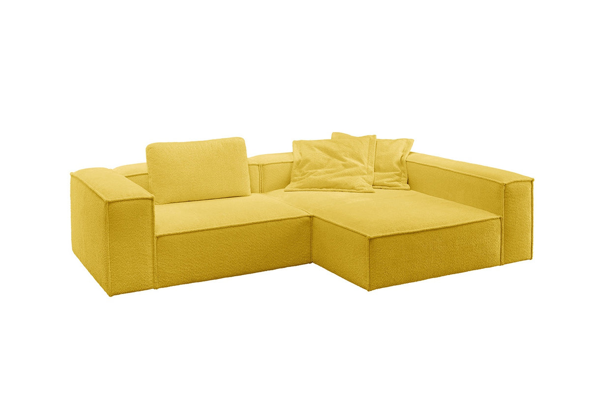 KAWOLA Sofa CARMO Ecksofa Stoff gelb