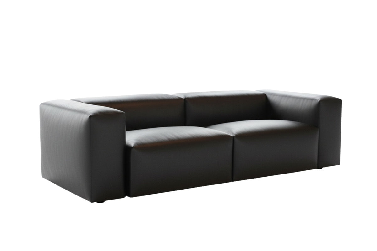KAWOLA Sofa CELESTE 4-Sitzer Lederfaserstoff schwarz