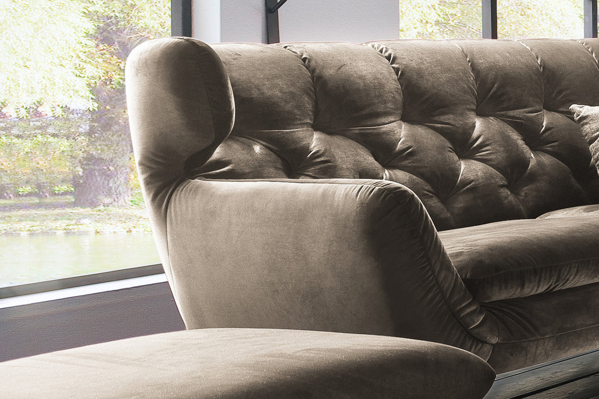 KAWOLA Sofa CHARME Velvet sand