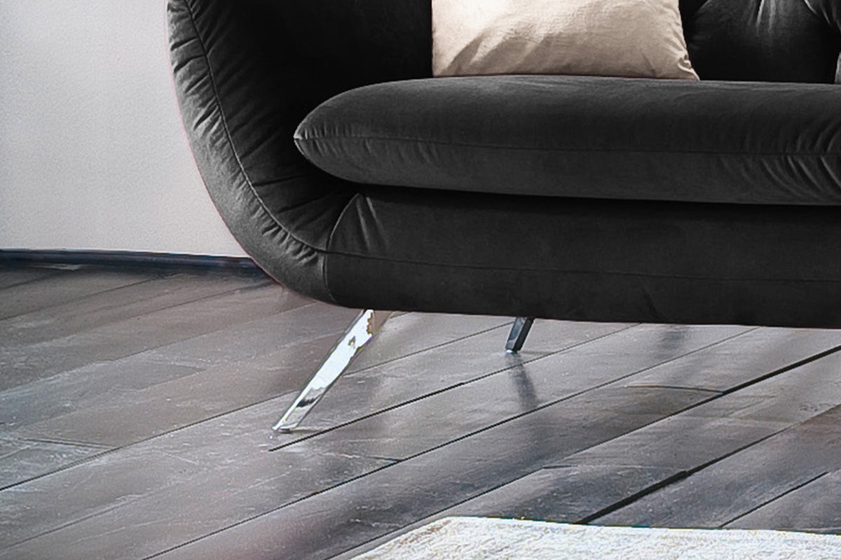 KAWOLA Sofa CHARME Velvet schwarz