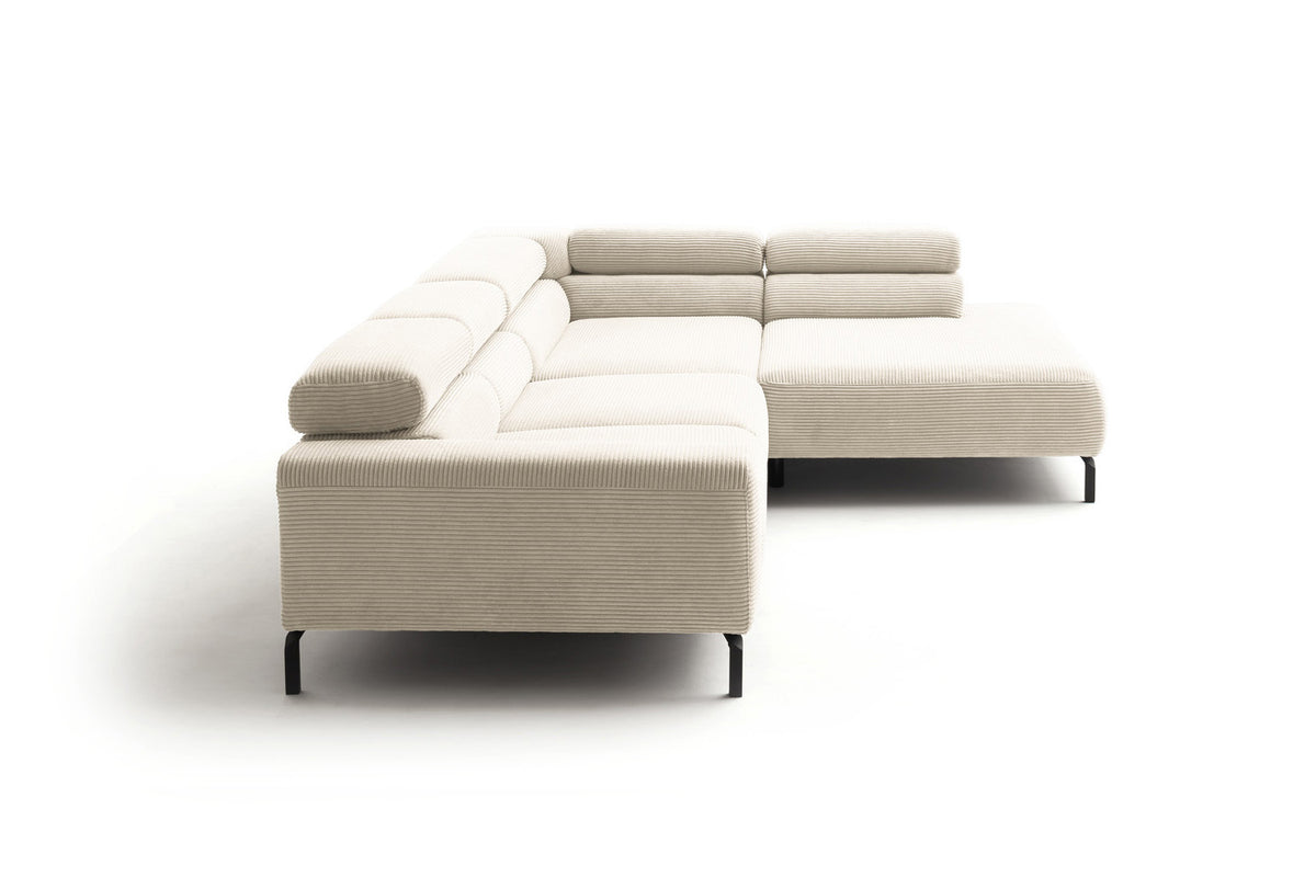 KAWOLA Sofa DELIA Ecksofa Cord cremeweiß