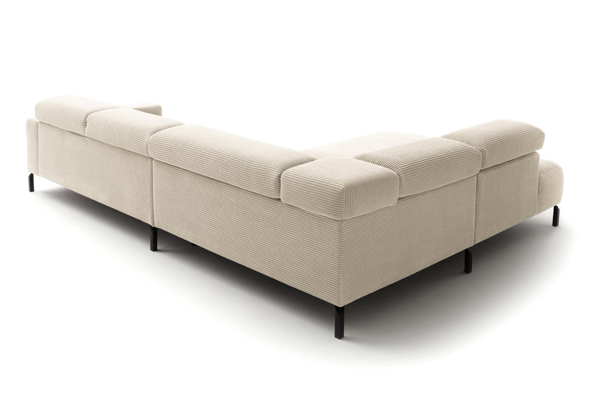 KAWOLA Sofa DELIA Ecksofa Cord cremeweiß