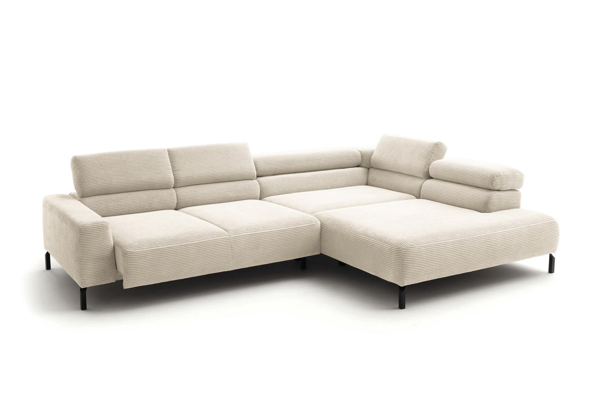 KAWOLA Sofa DELIA Ecksofa Cord cremeweiß