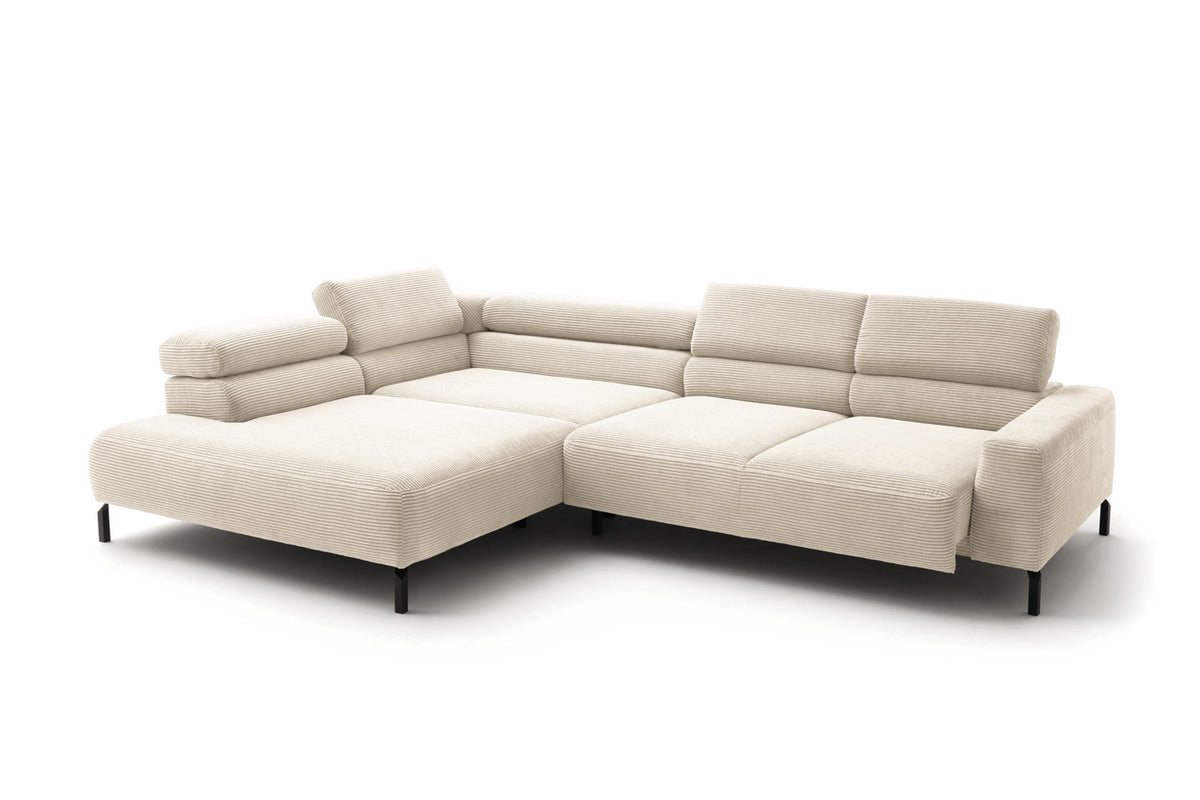 KAWOLA Sofa DELIA Ecksofa Cord cremeweiß
