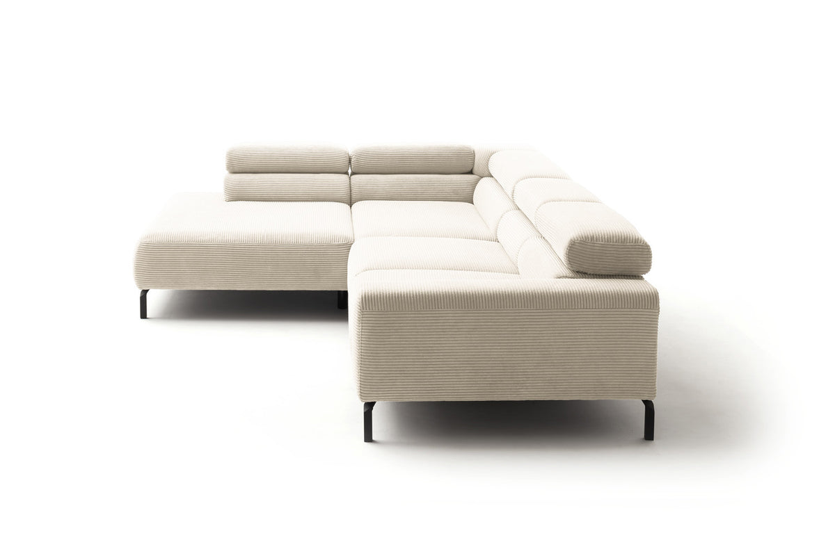 KAWOLA Sofa DELIA Ecksofa Cord cremeweiß