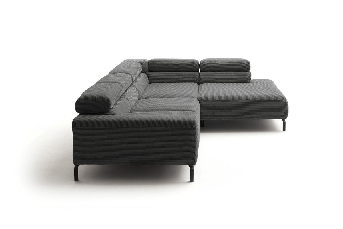 KAWOLA Sofa DELIA Ecksofa Cord grau