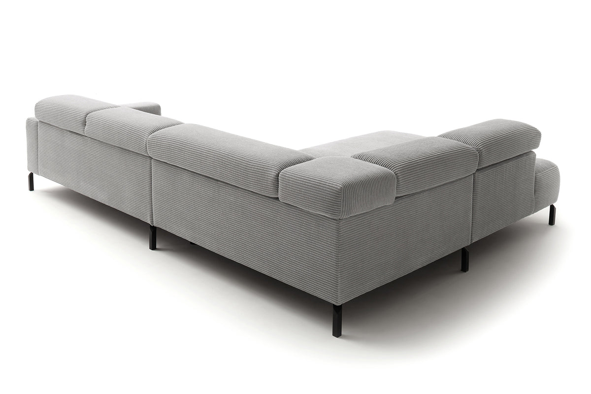 KAWOLA Sofa DELIA Ecksofa Cord hellgrau