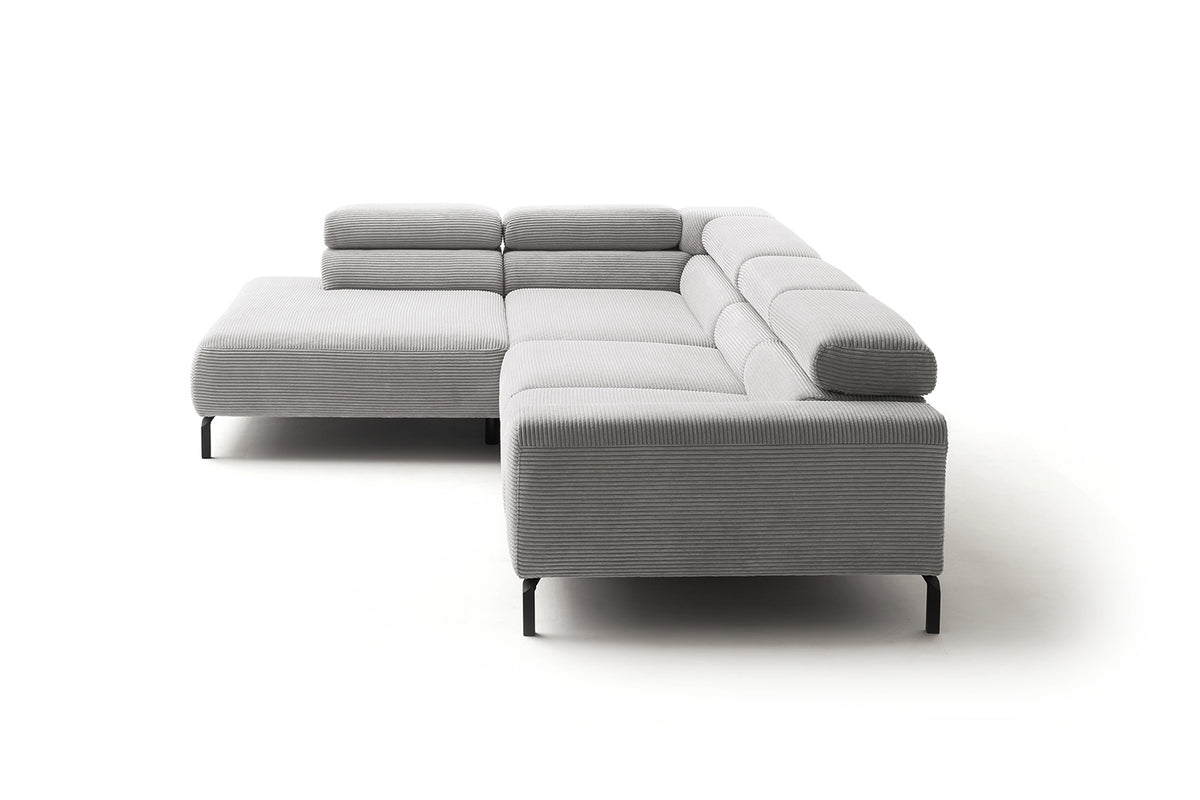 KAWOLA Sofa DELIA Ecksofa Cord hellgrau