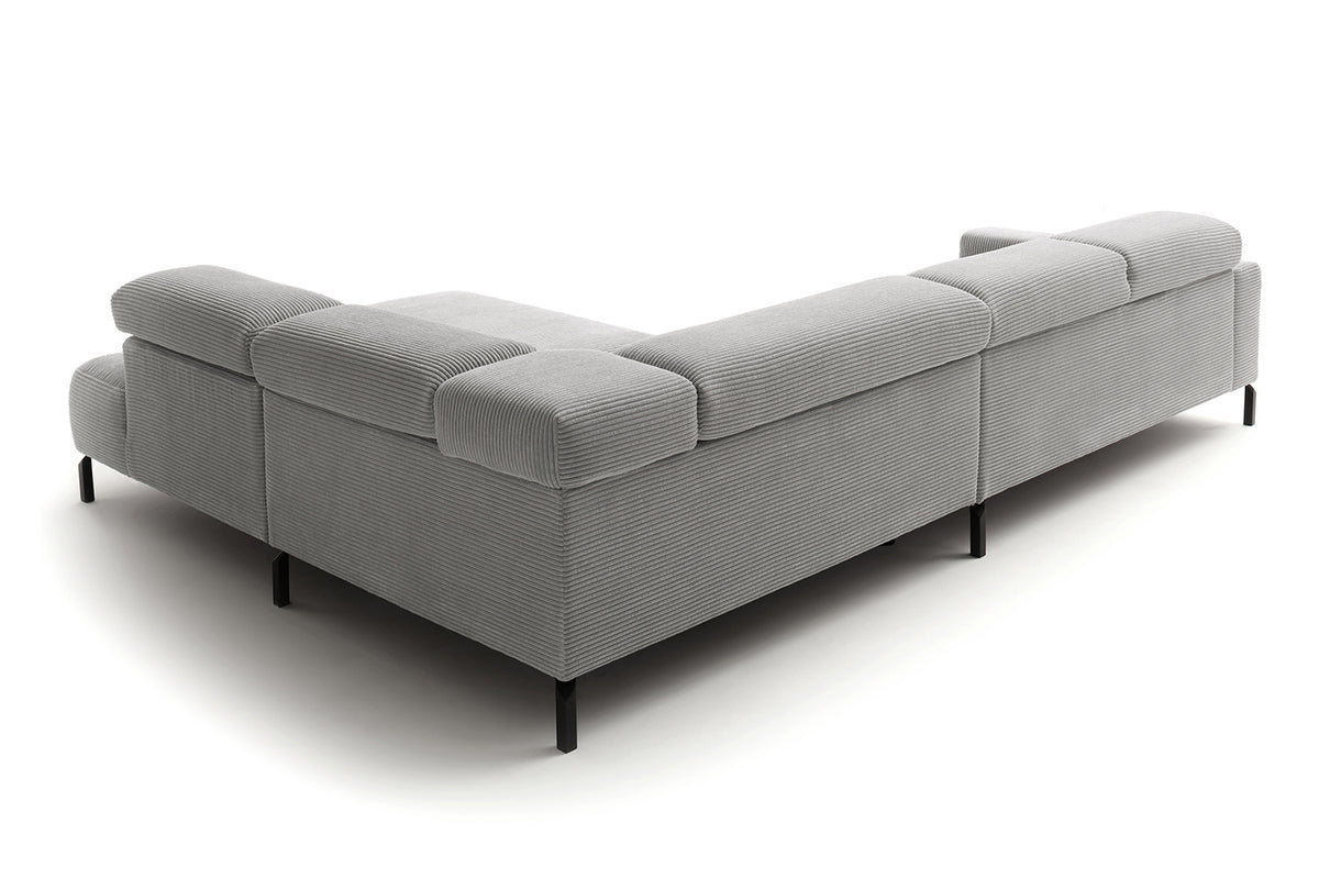 KAWOLA Sofa DELIA Ecksofa Cord hellgrau