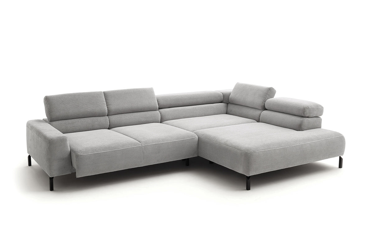 KAWOLA Sofa DELIA Ecksofa Cord hellgrau