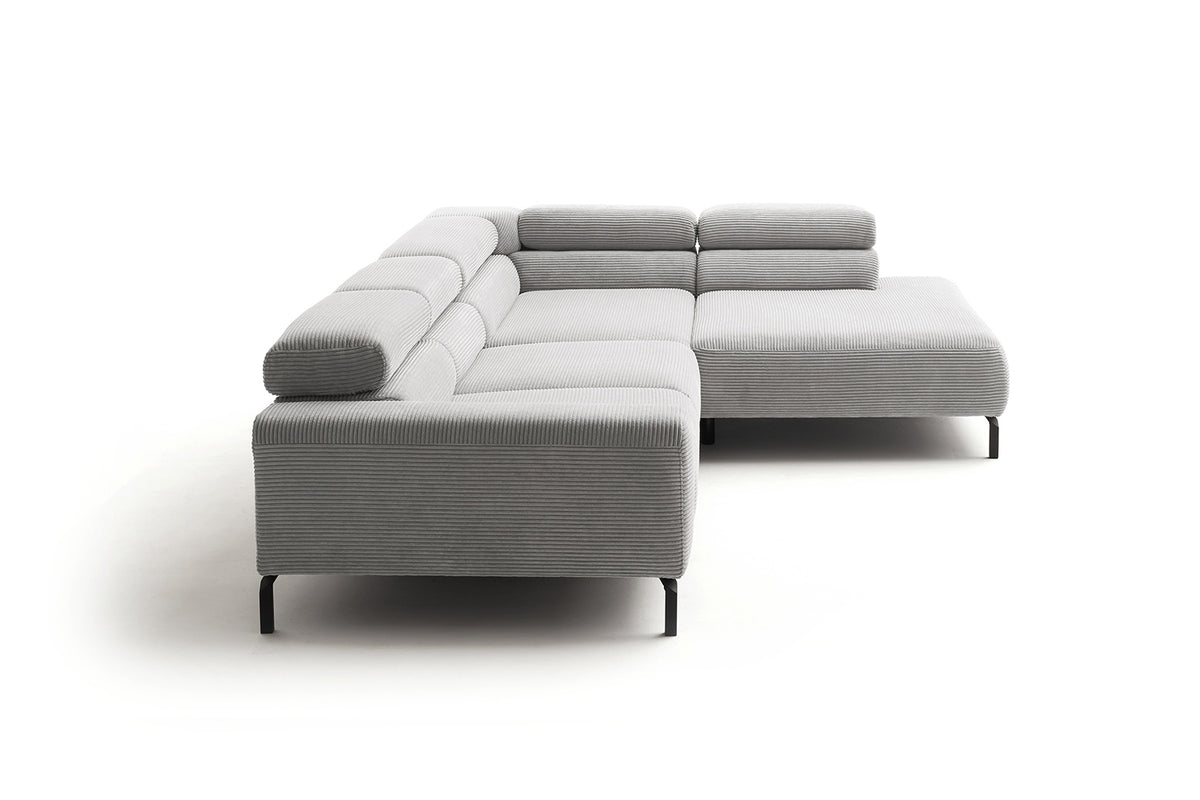KAWOLA Sofa DELIA Ecksofa Cord hellgrau