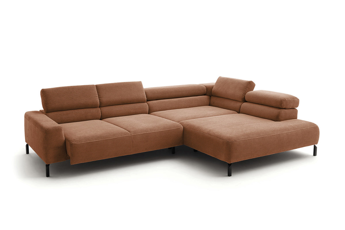 KAWOLA Sofa DELIA Ecksofa Cord rost