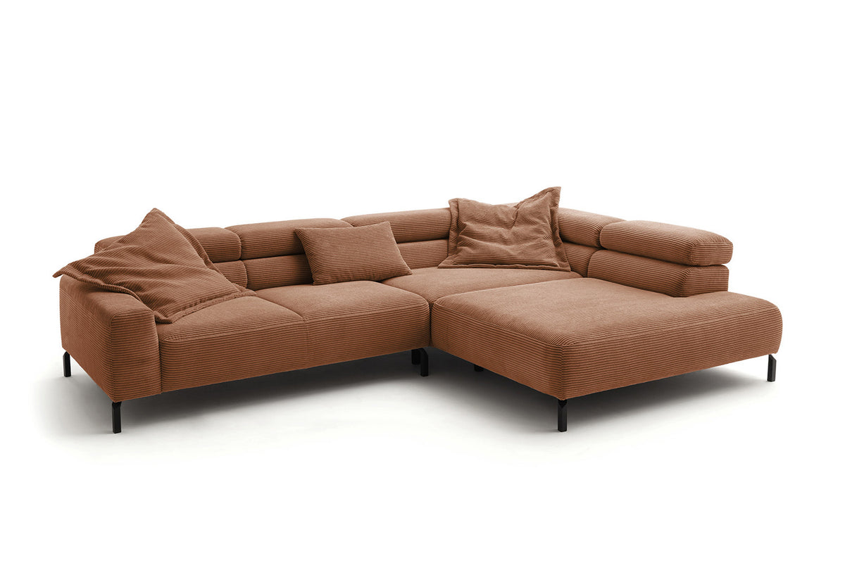KAWOLA Sofa DELIA Ecksofa Cord rost