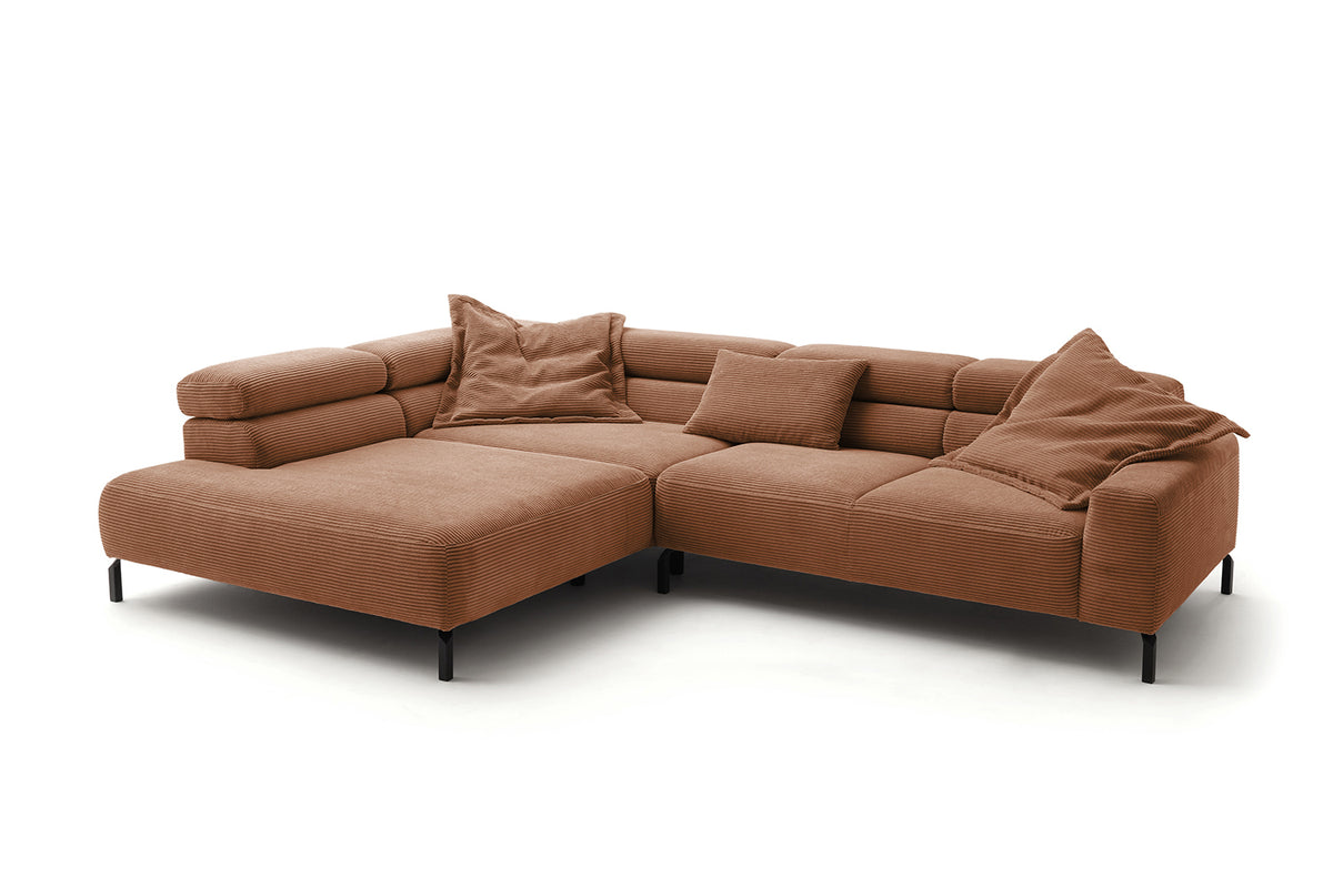 KAWOLA Sofa DELIA Ecksofa Cord rost