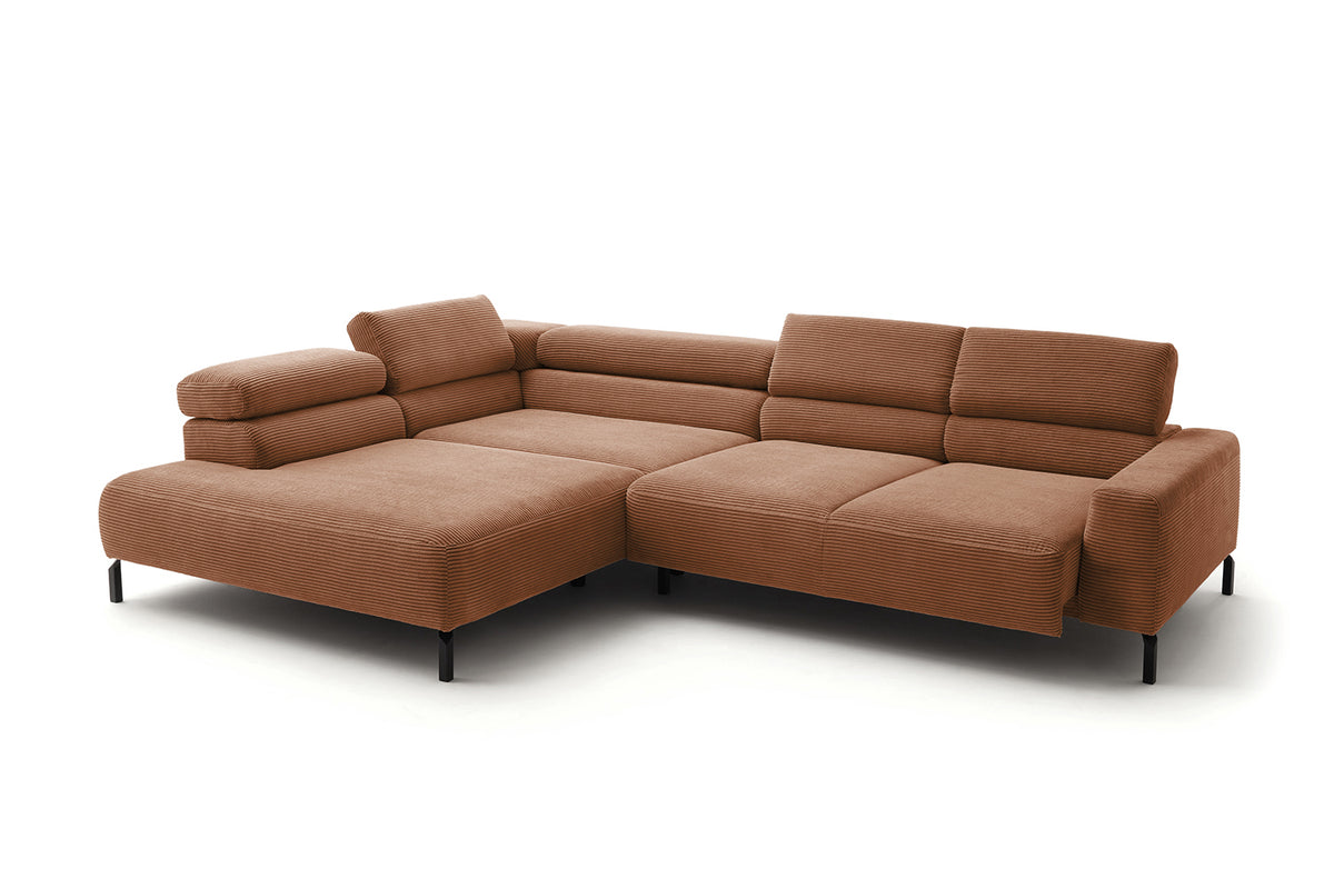 KAWOLA Sofa DELIA Ecksofa Cord rost