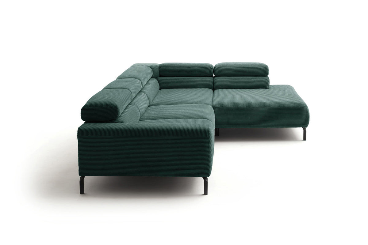 KAWOLA Sofa DELIA Ecksofa Cord smaragd