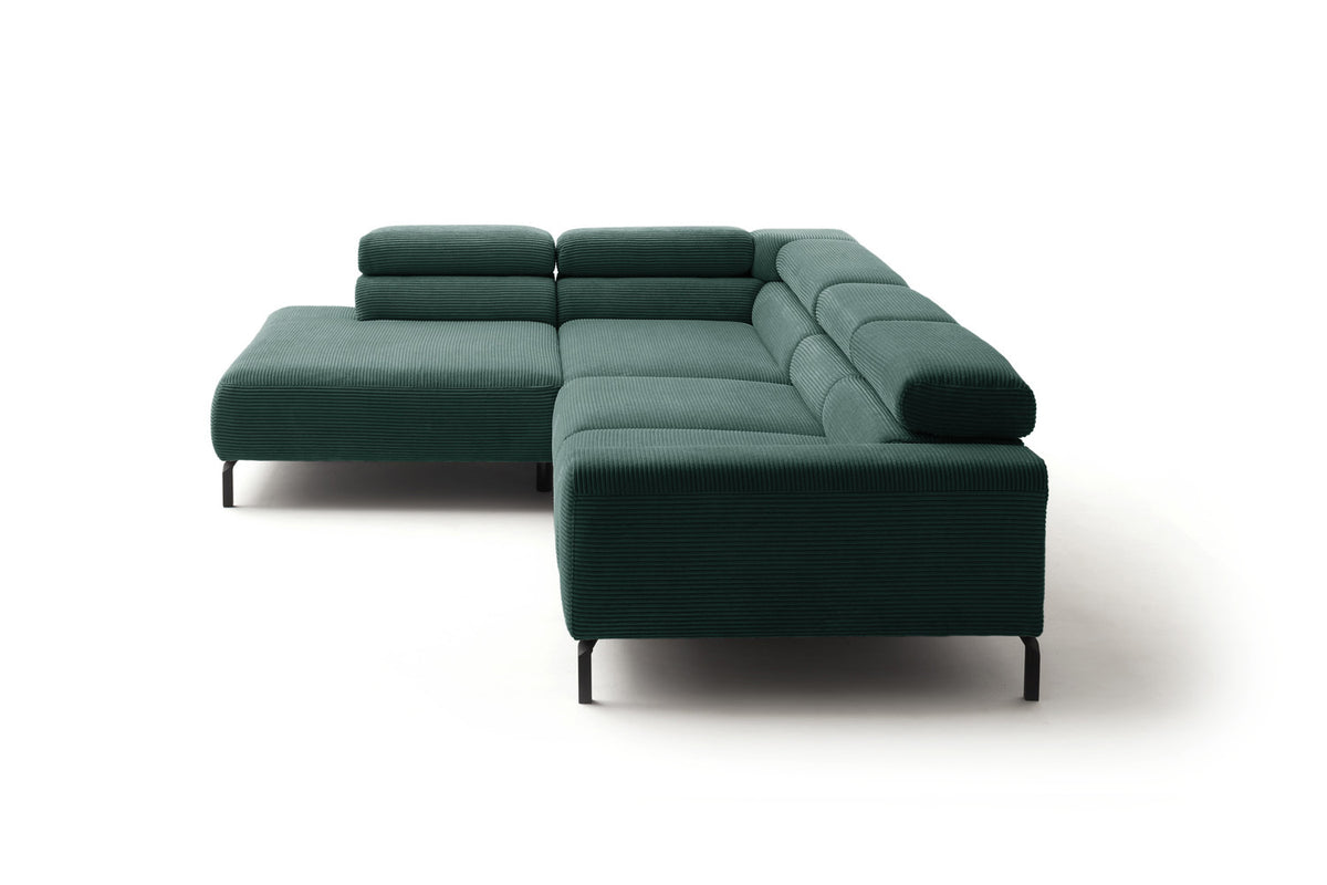KAWOLA Sofa DELIA Ecksofa Cord smaragd