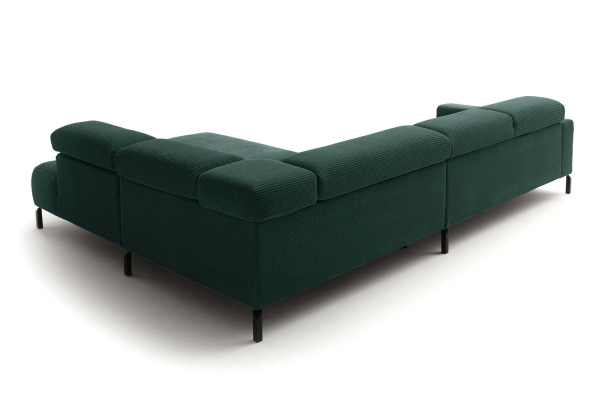 KAWOLA Sofa DELIA Ecksofa Cord smaragd