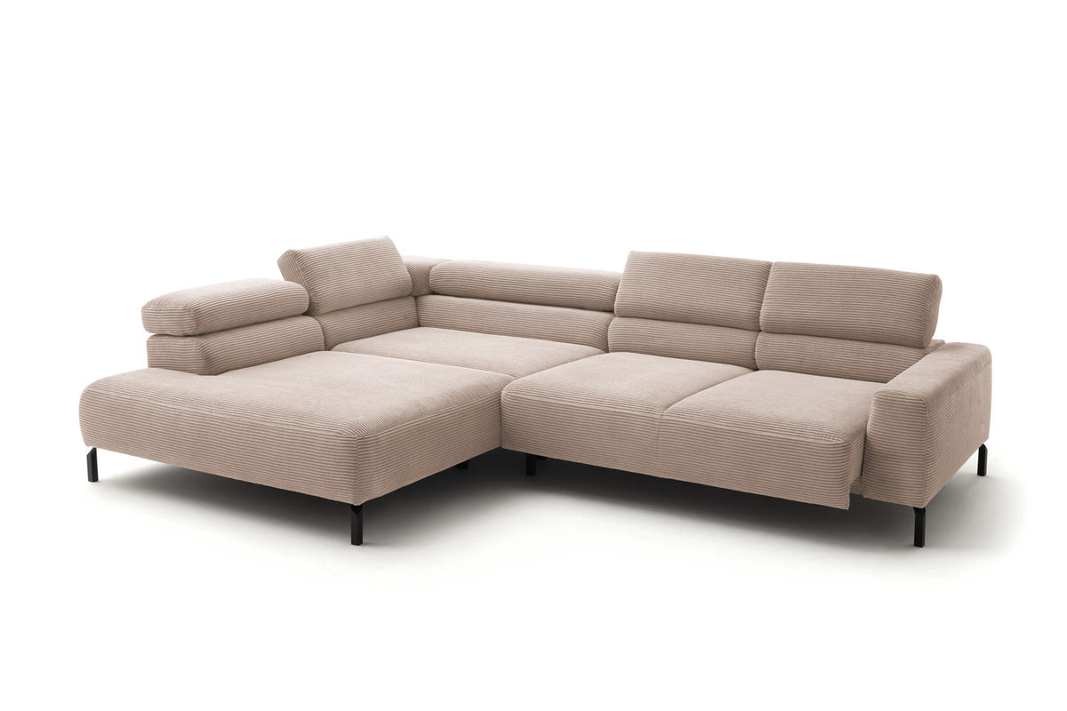 KAWOLA Sofa DELIA Ecksofa Cord taupe
