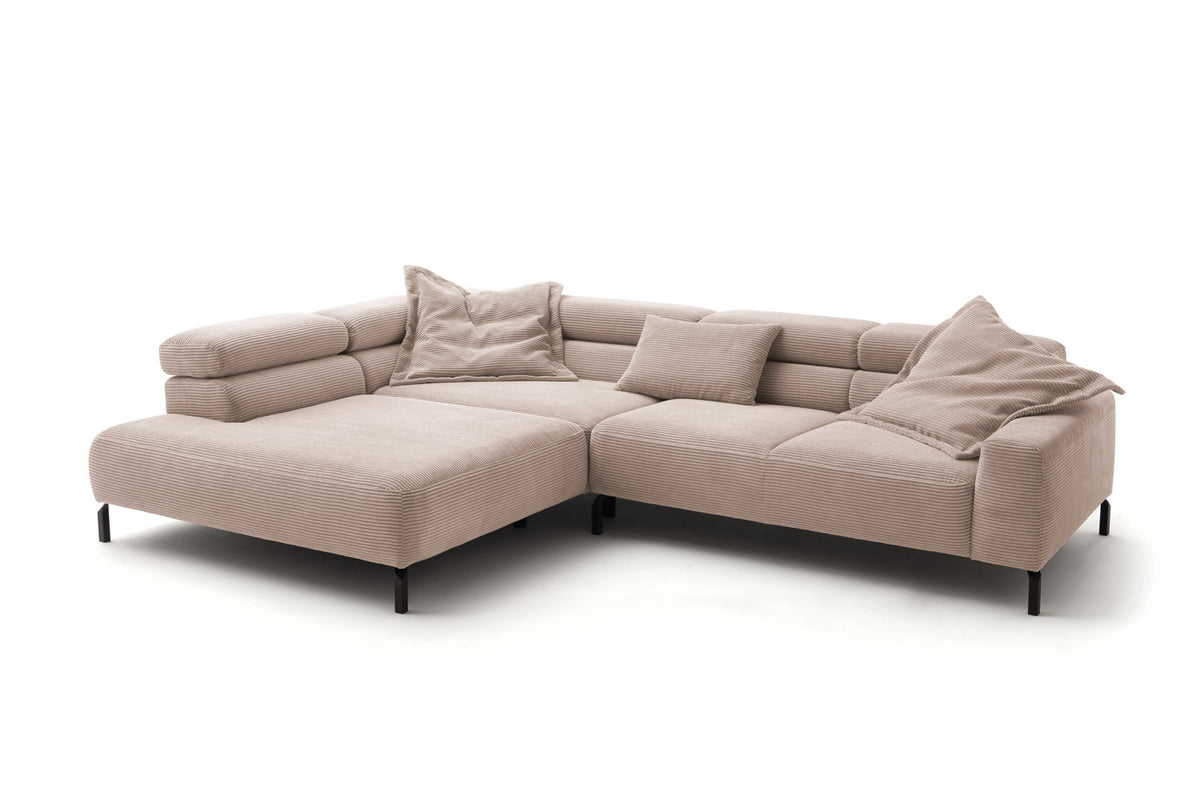 KAWOLA Sofa DELIA Ecksofa Cord taupe