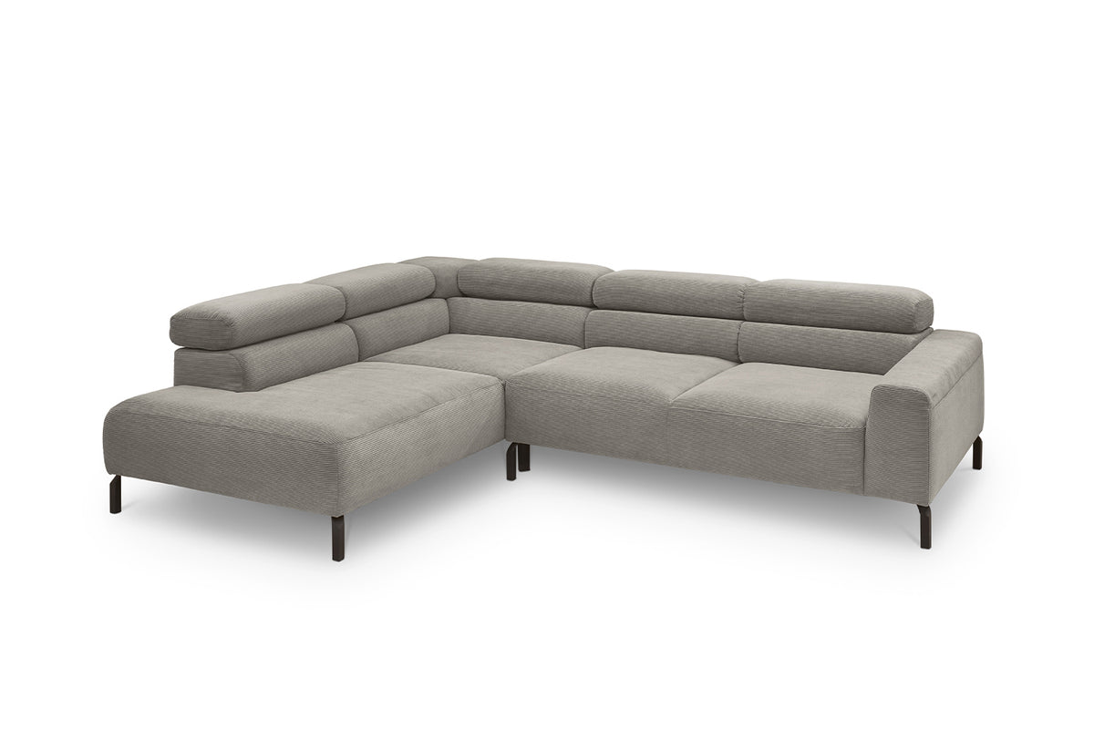 KAWOLA Sofa DELIA Ecksofa Feincord grau