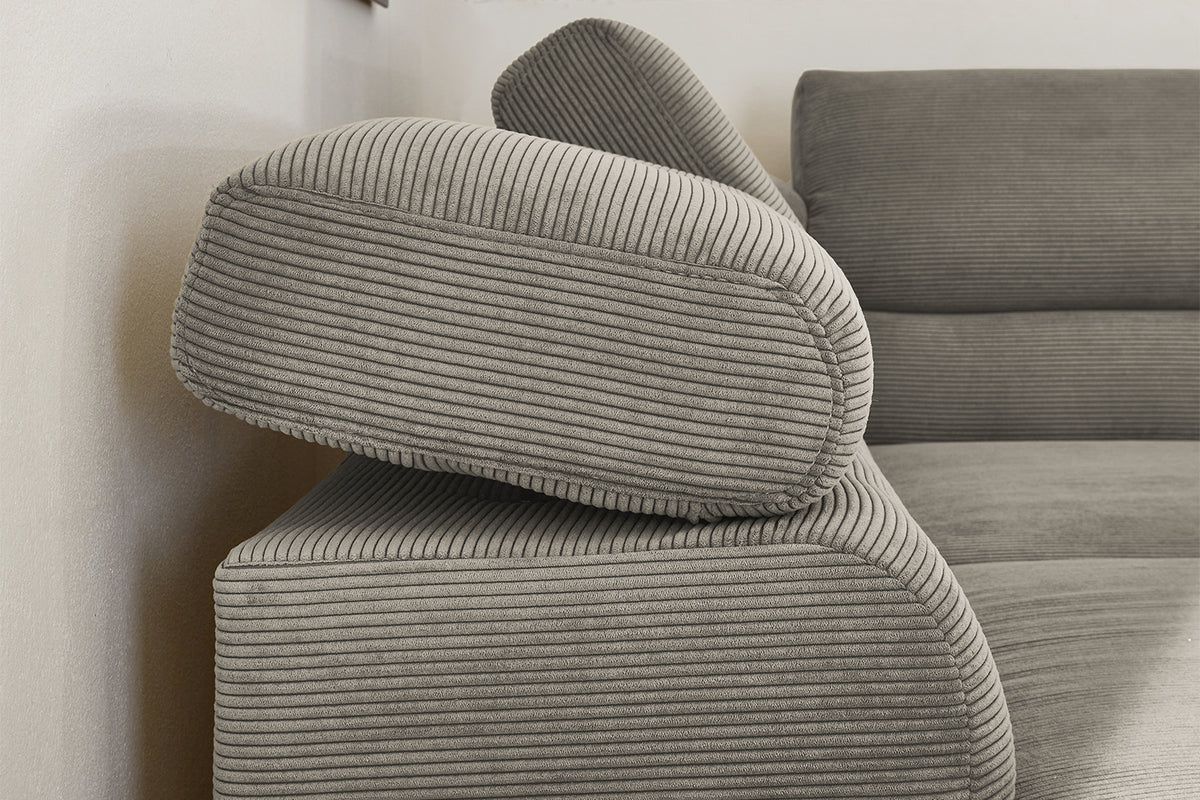 KAWOLA Sofa DELIA Ecksofa Feincord grau