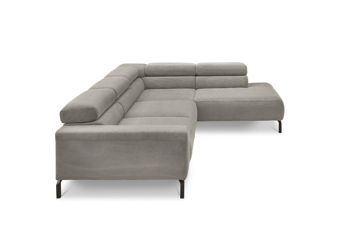 KAWOLA Sofa DELIA Ecksofa Feincord grau