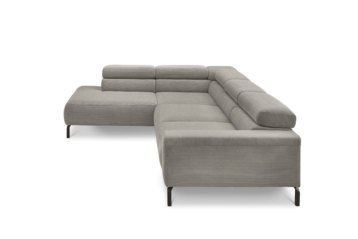 KAWOLA Sofa DELIA Ecksofa Feincord grau