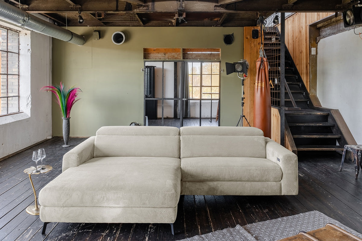 KAWOLA Sofa LAISKA Ecksofa Cord cremeweiß