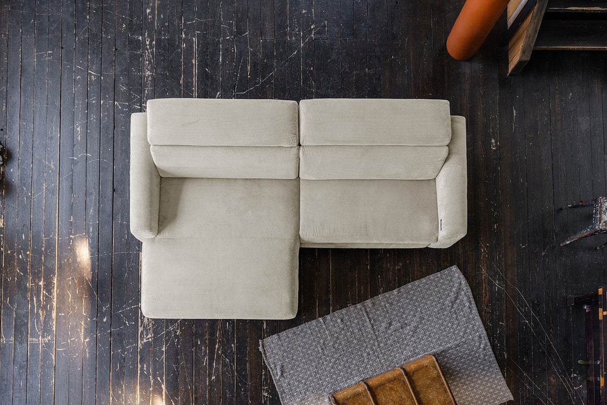 KAWOLA Sofa LAISKA Ecksofa Cord cremeweiß