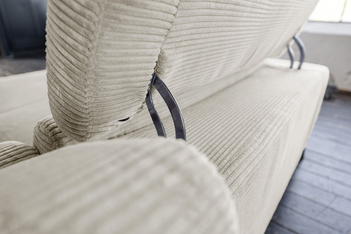 KAWOLA Sofa LAISKA Ecksofa Cord cremeweiß