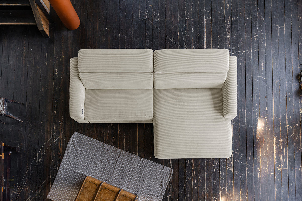 KAWOLA Sofa LAISKA Ecksofa Cord cremeweiß