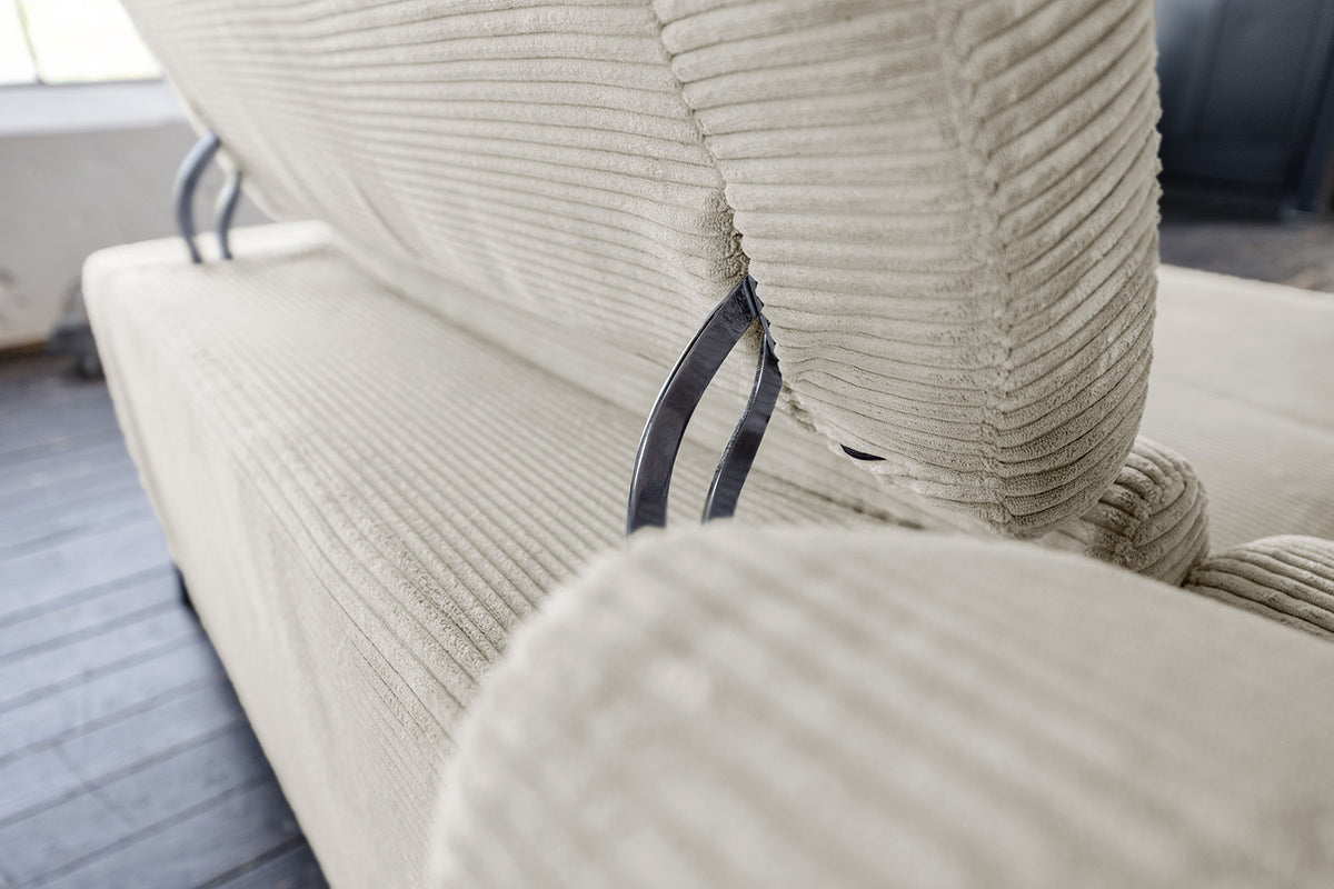 KAWOLA Sofa LAISKA Ecksofa Cord cremeweiß