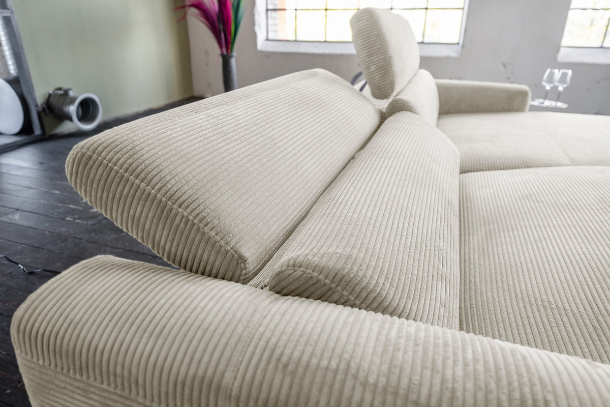 KAWOLA Sofa LAISKA Ecksofa Cord cremeweiß