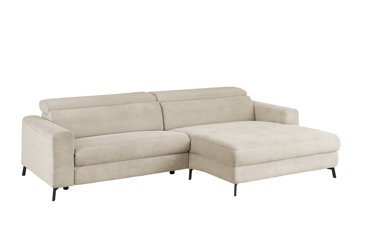 KAWOLA Sofa LAISKA Ecksofa Cord cremeweiß