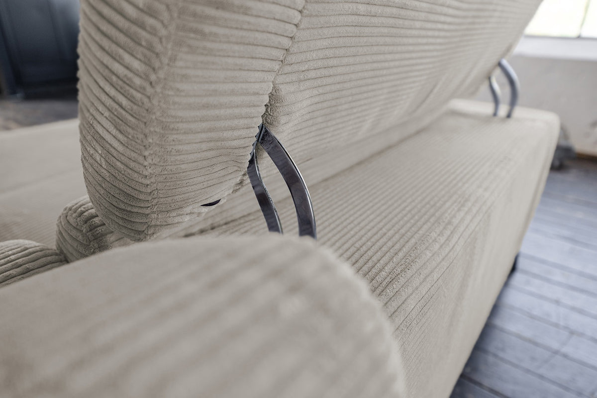 KAWOLA Sofa LAISKA Ecksofa Cord steingrau