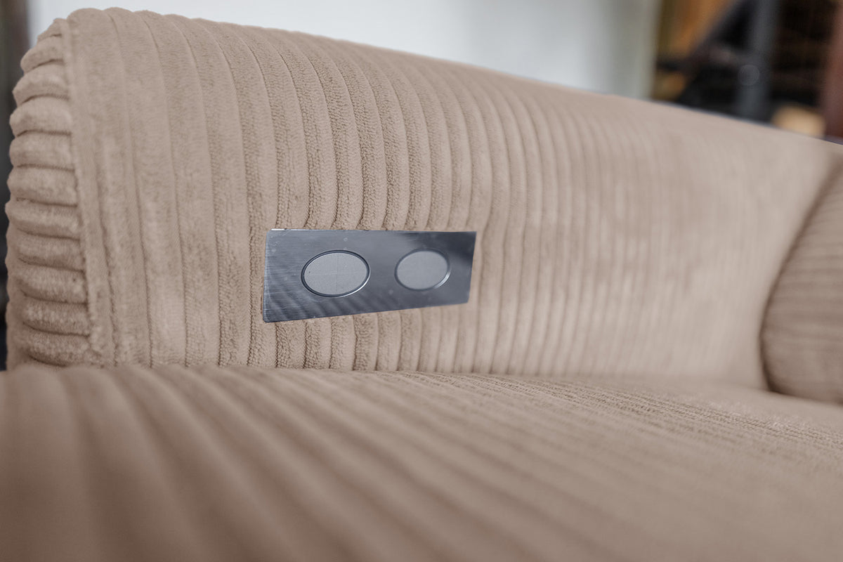 KAWOLA Sofa LAISKA Ecksofa Relaxfunktion teilmotorisch Cord taupe