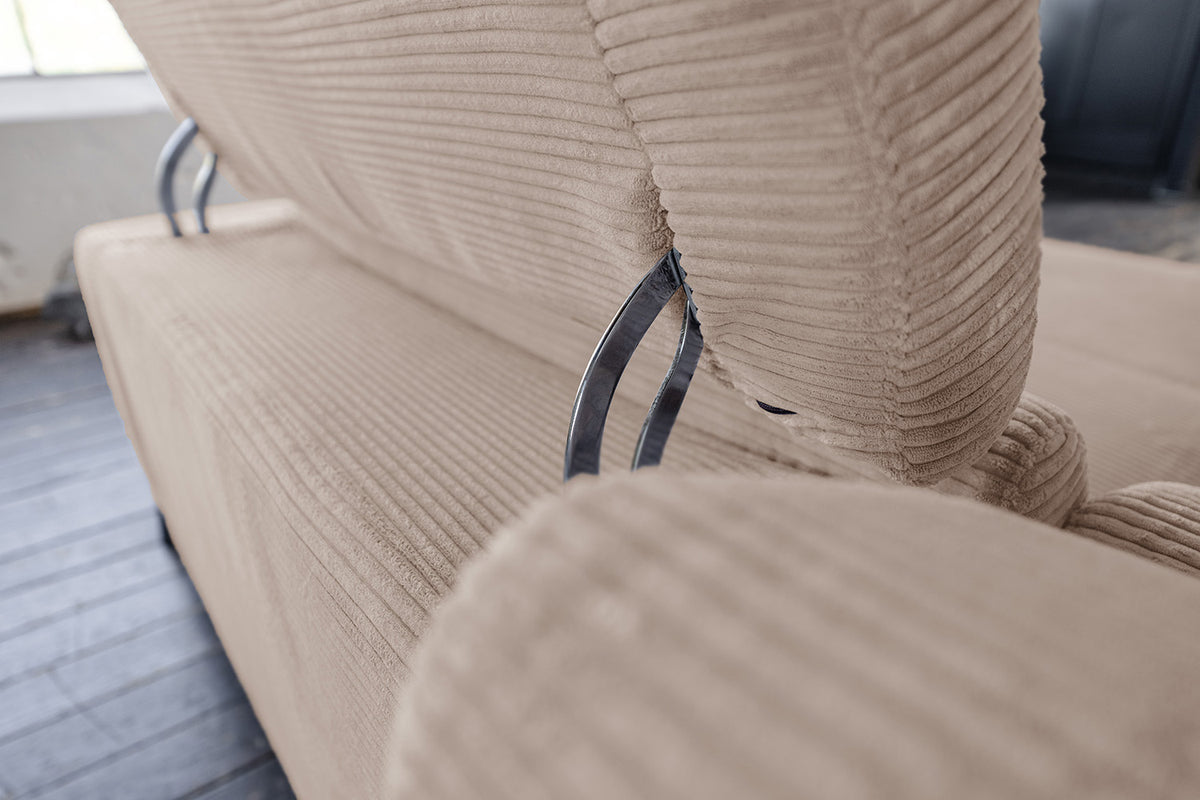 KAWOLA Sofa LAISKA Ecksofa Relaxfunktion teilmotorisch Cord taupe