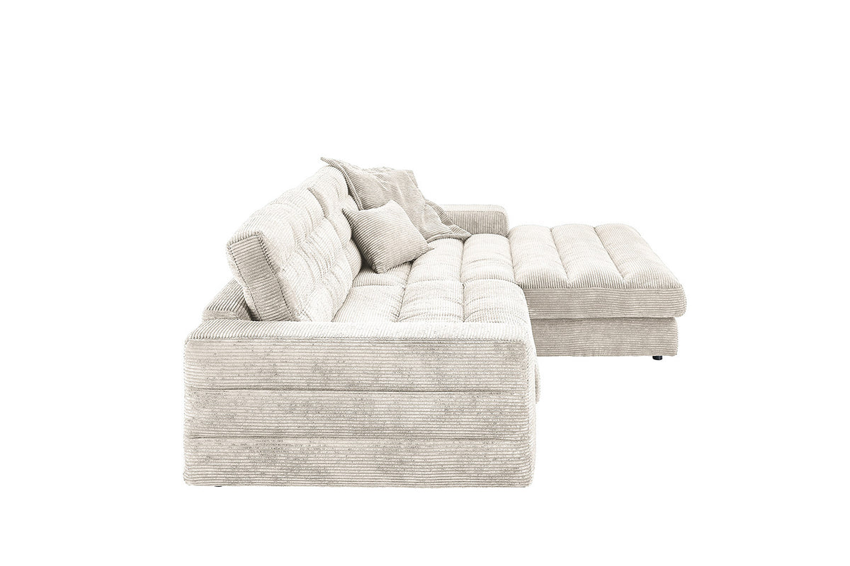KAWOLA Sofa LANA Ecksofa Cord cremeweiß