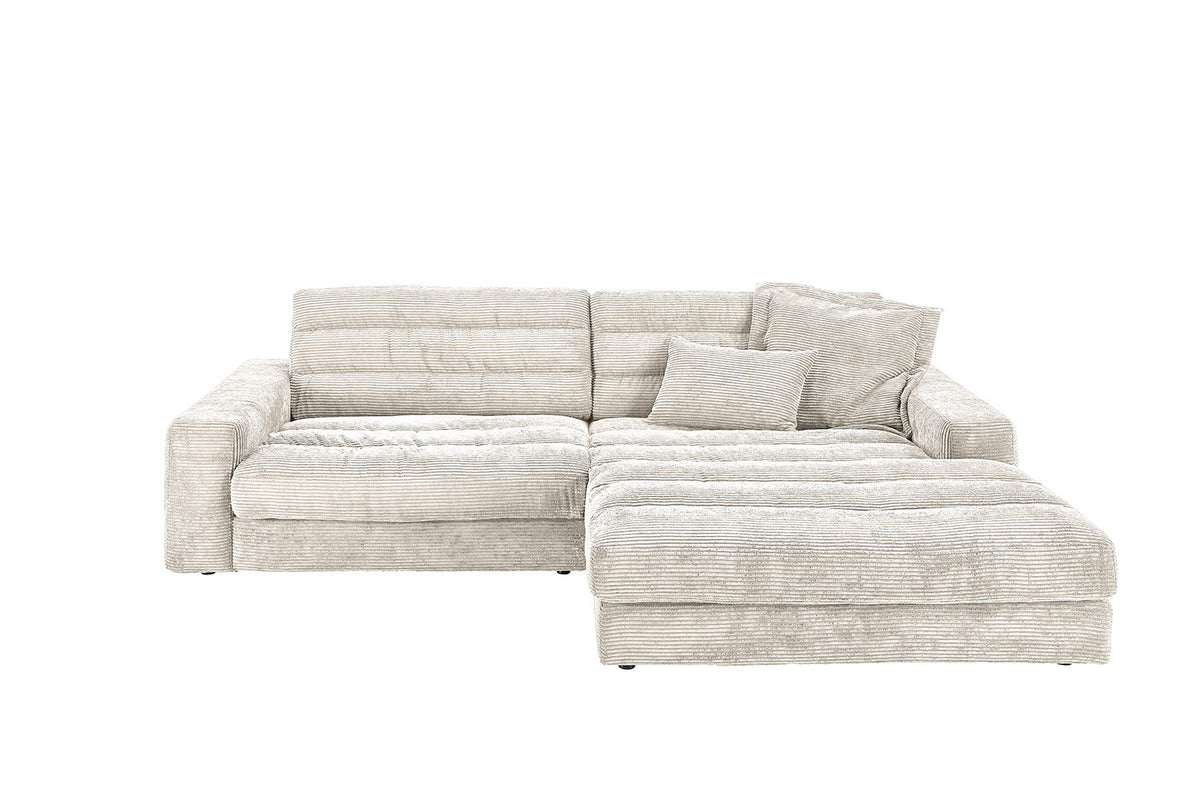 KAWOLA Sofa LANA Ecksofa Cord cremeweiß
