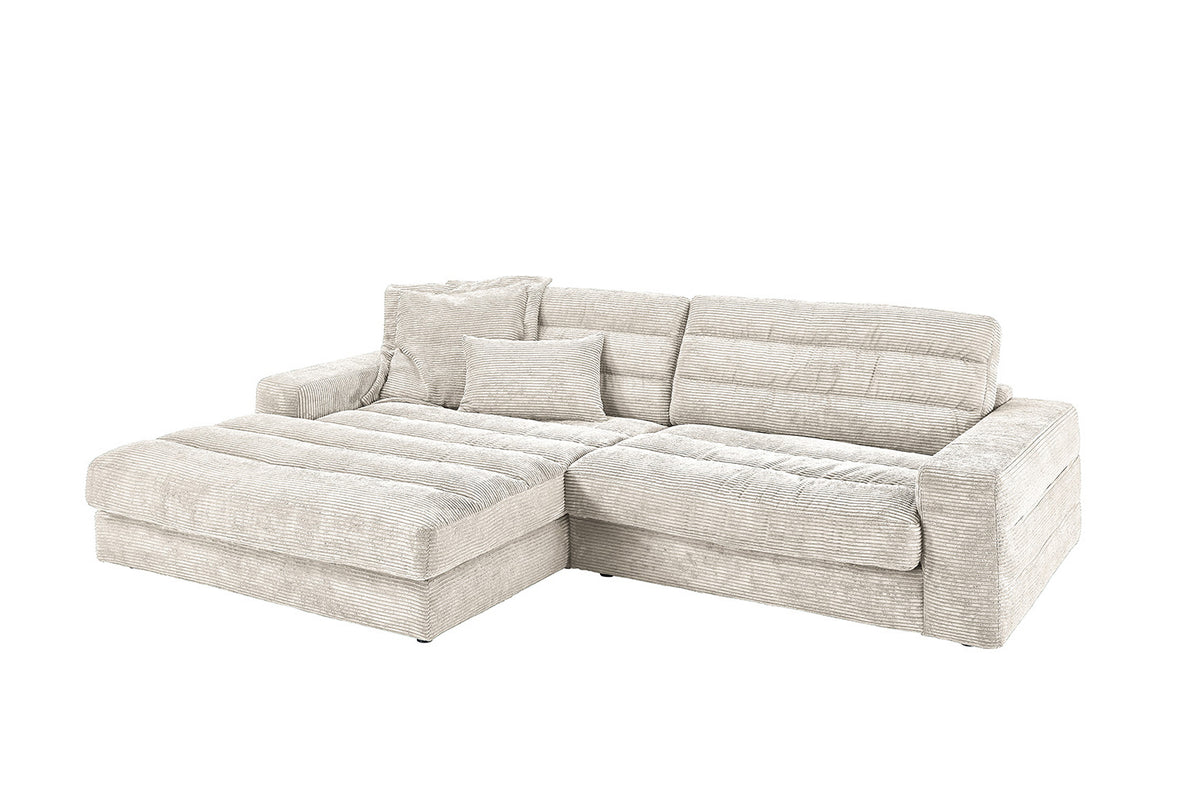 KAWOLA Sofa LANA Ecksofa Cord cremeweiß