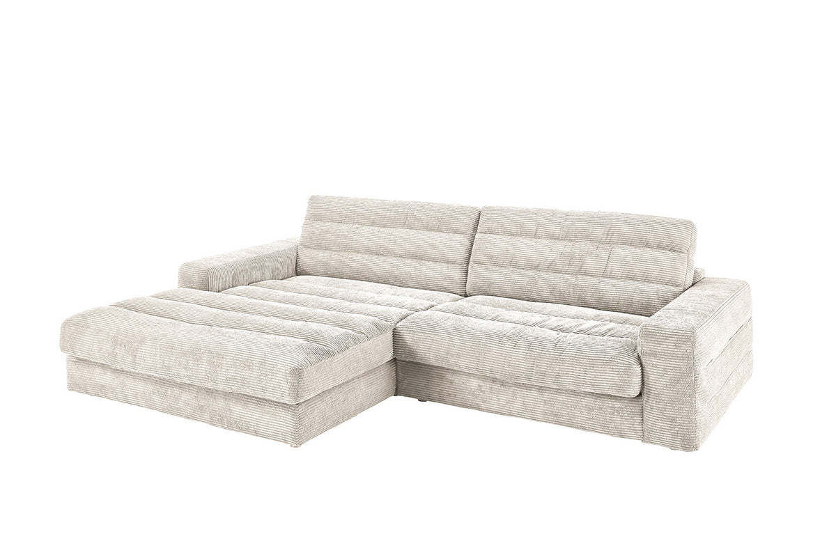 KAWOLA Sofa LANA Ecksofa Cord cremeweiß